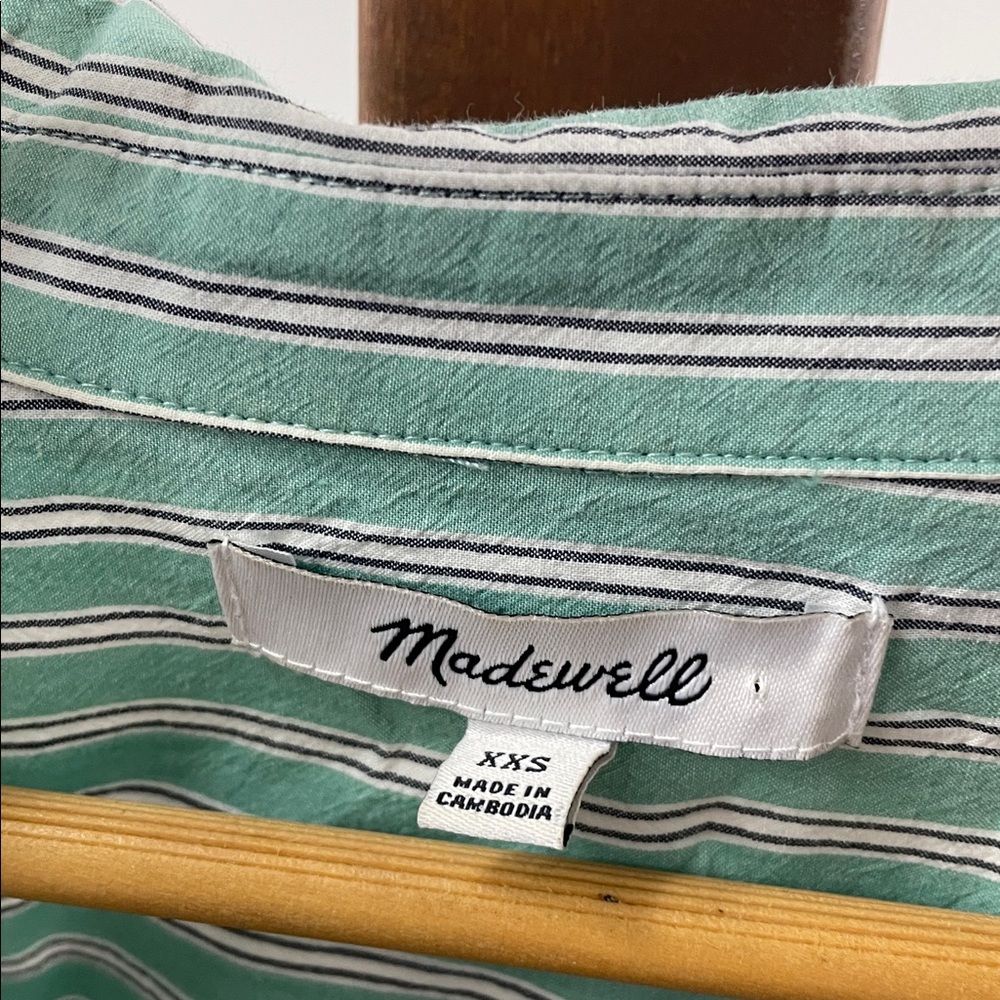 Madewell The Signature Poplin Oversized Shirt Dusty Verdigris - Picture 4 of 6